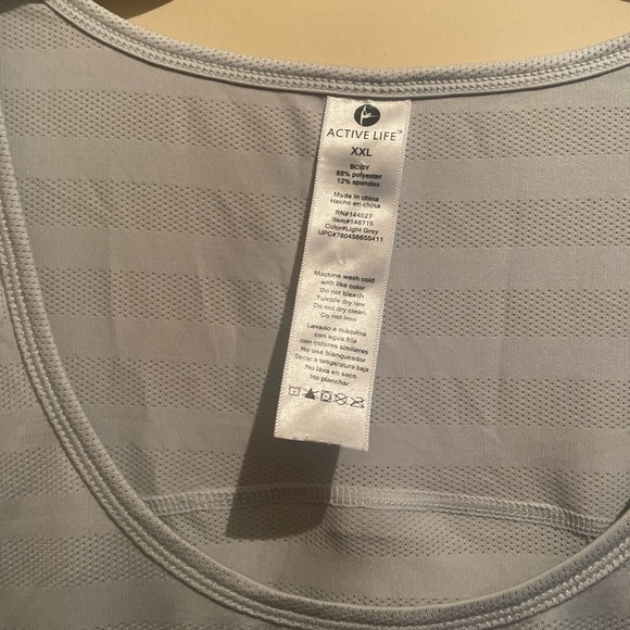 Active life gray exercise shirt size xx large A-39 free with purchase - Picture 2 of 3